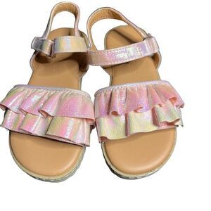 Cat & Jack Sparkly Glitter Toddler Girls Summer Sandals Size 7